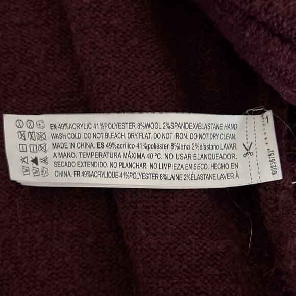 Forever 21 Contemporary Burgundy Hooded Cardigan Juniors Size XL - Picture 7 of 10